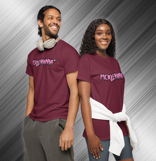 PickleMania | Pickleball T-Shirt - Pink & Black